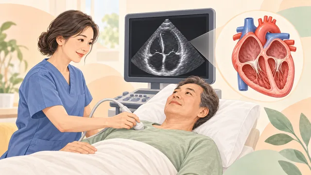 心臟超音波（TTE）在檢查什麼？原理、四大評估項目，以及心超看不到的兩件事衛教插圖