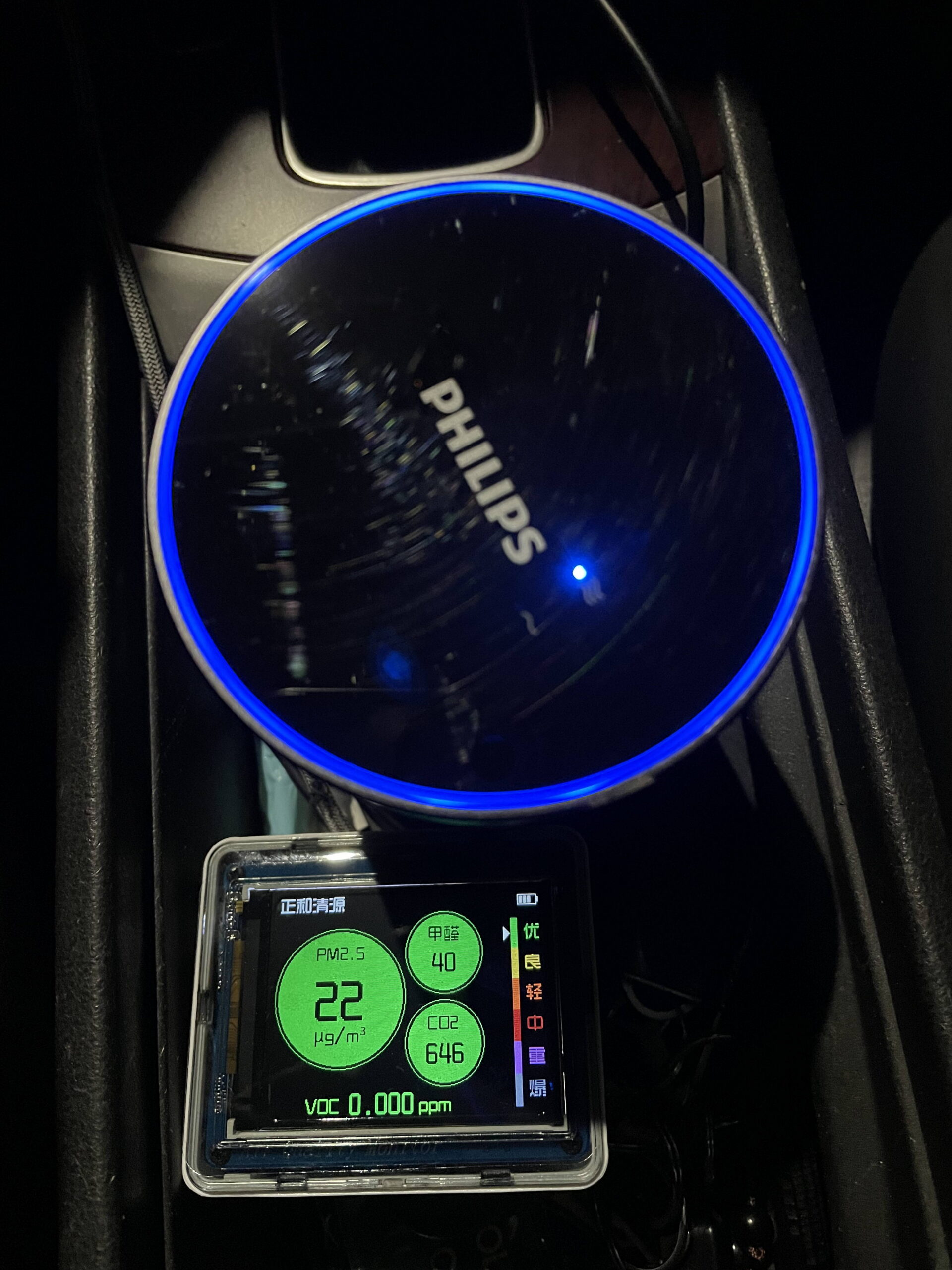 正和清源B36空氣質量檢測儀 + PHILIPS飛利浦車用除菌空氣清淨機GP5612 心得分享 (PM2.5/甲醛/二氧化碳/揮發性有機化合物)