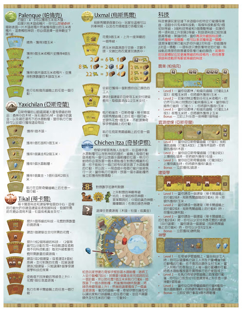 卓爾金曆：瑪雅日曆 (Tzolk'in: The Mayan Calendar)  規則書摘要 (舊名：卓爾金歷：瑪雅日歷)