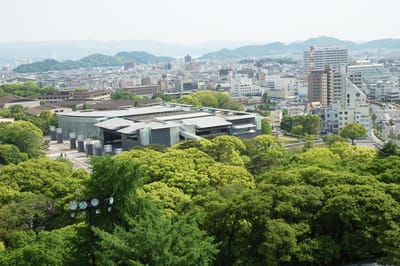 從和歌山城俯瞰市區與綠意景致｜2008/05 紀州半島/京阪