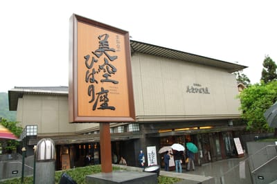 美空雲雀紀念館的木質招牌與建築外觀