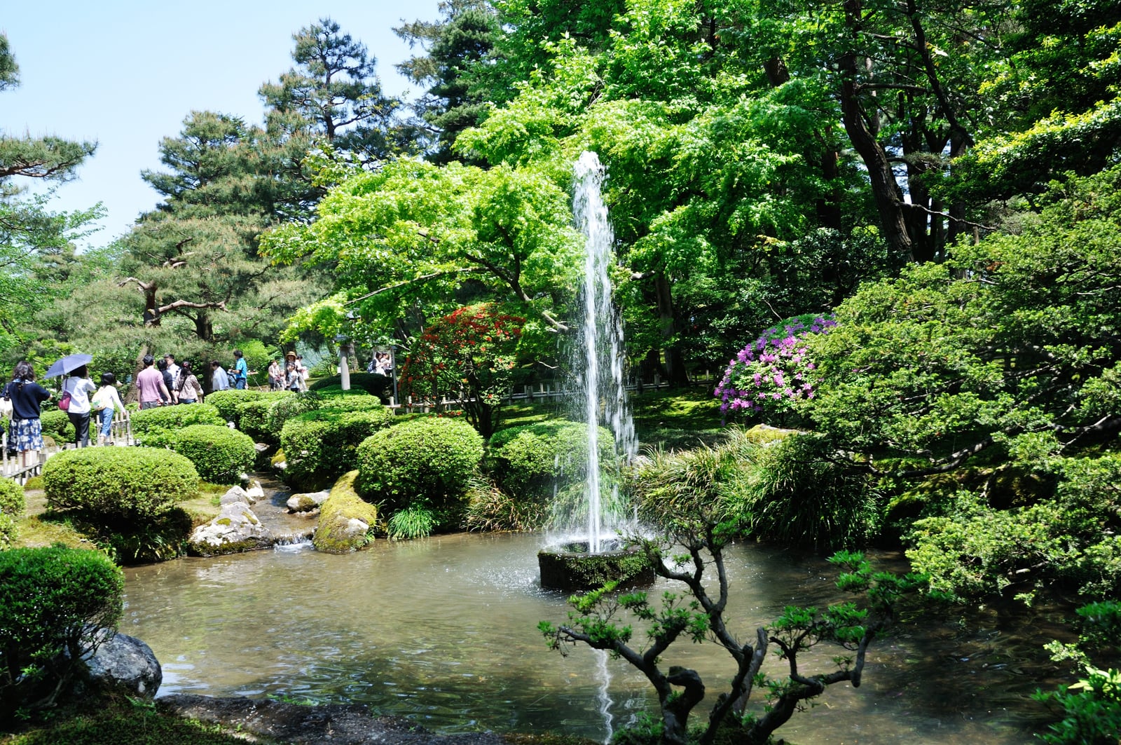兼六園噴泉的清幽綠意與水景｜2012/05 北陸