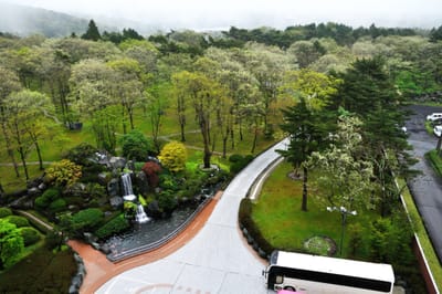 富士美華RESORT的清晨庭園景致｜2012/05 北陸