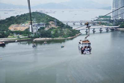 昂坪纜車高空俯瞰海灣與跨海大橋｜2013-2015 香港