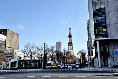 札幌電視塔的晨間街景