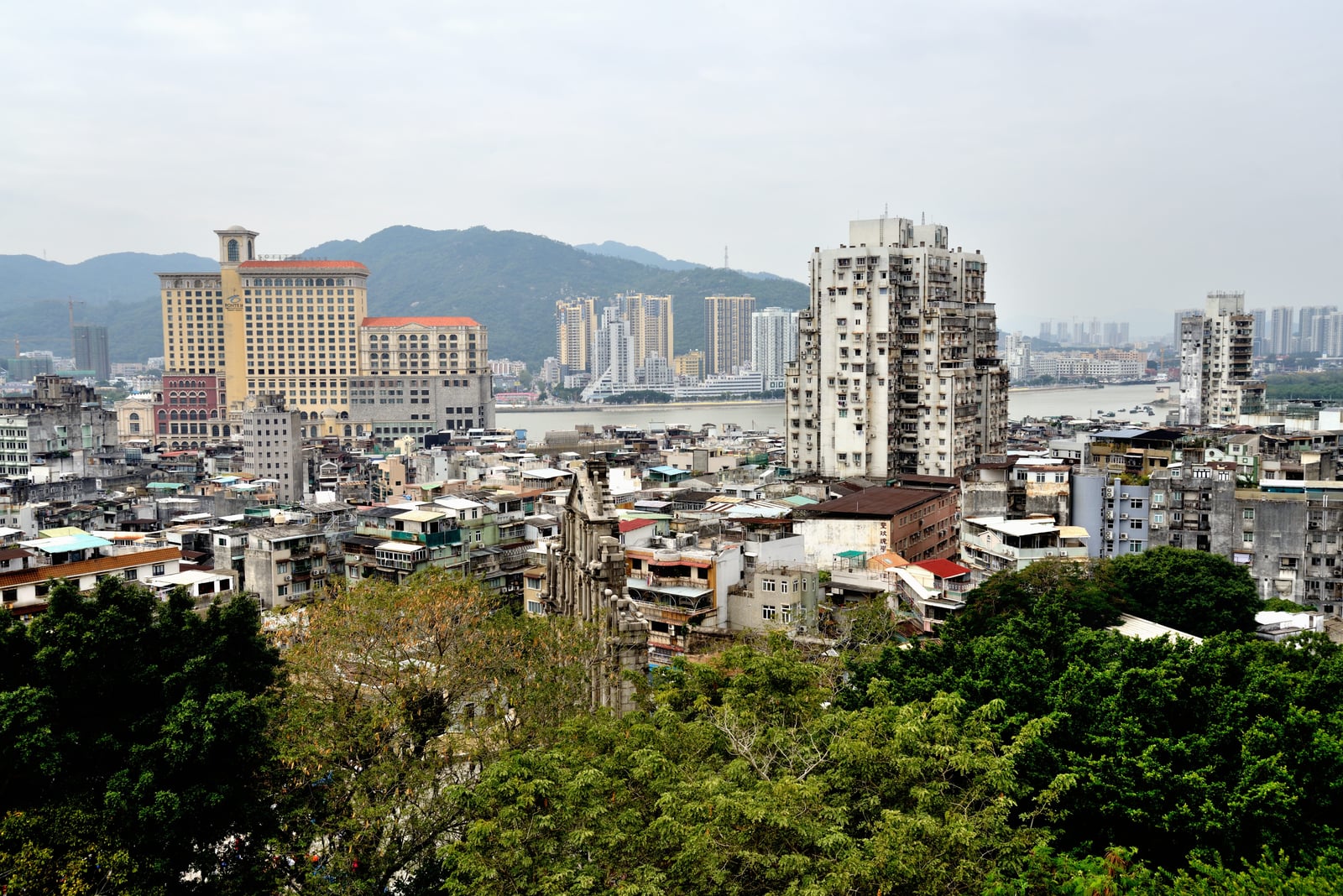 從博物館高處俯瞰新舊交織的城市天際線｜2015/12 澳門