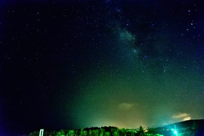 港口吊橋夜空繁星銀河