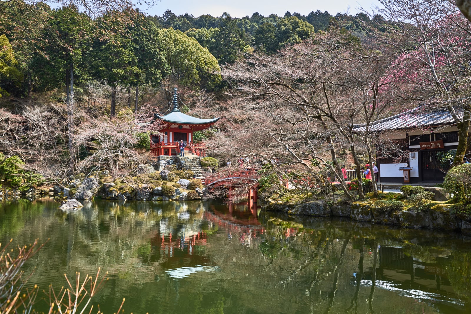 醍醐寺弁天堂與池畔的春日倒影｜2017/04 京都賞櫻