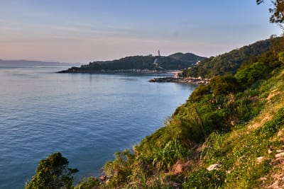 津沙聚落遠眺媽祖巨神像夕照｜2017/04 馬祖四日