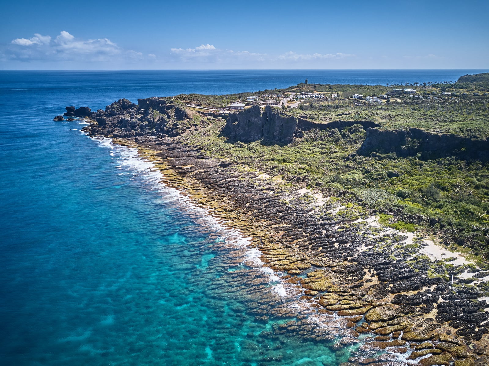 貓鼻頭海岸的壯麗海蝕地形與湛藍海景｜2018/02~07 國境之南空拍