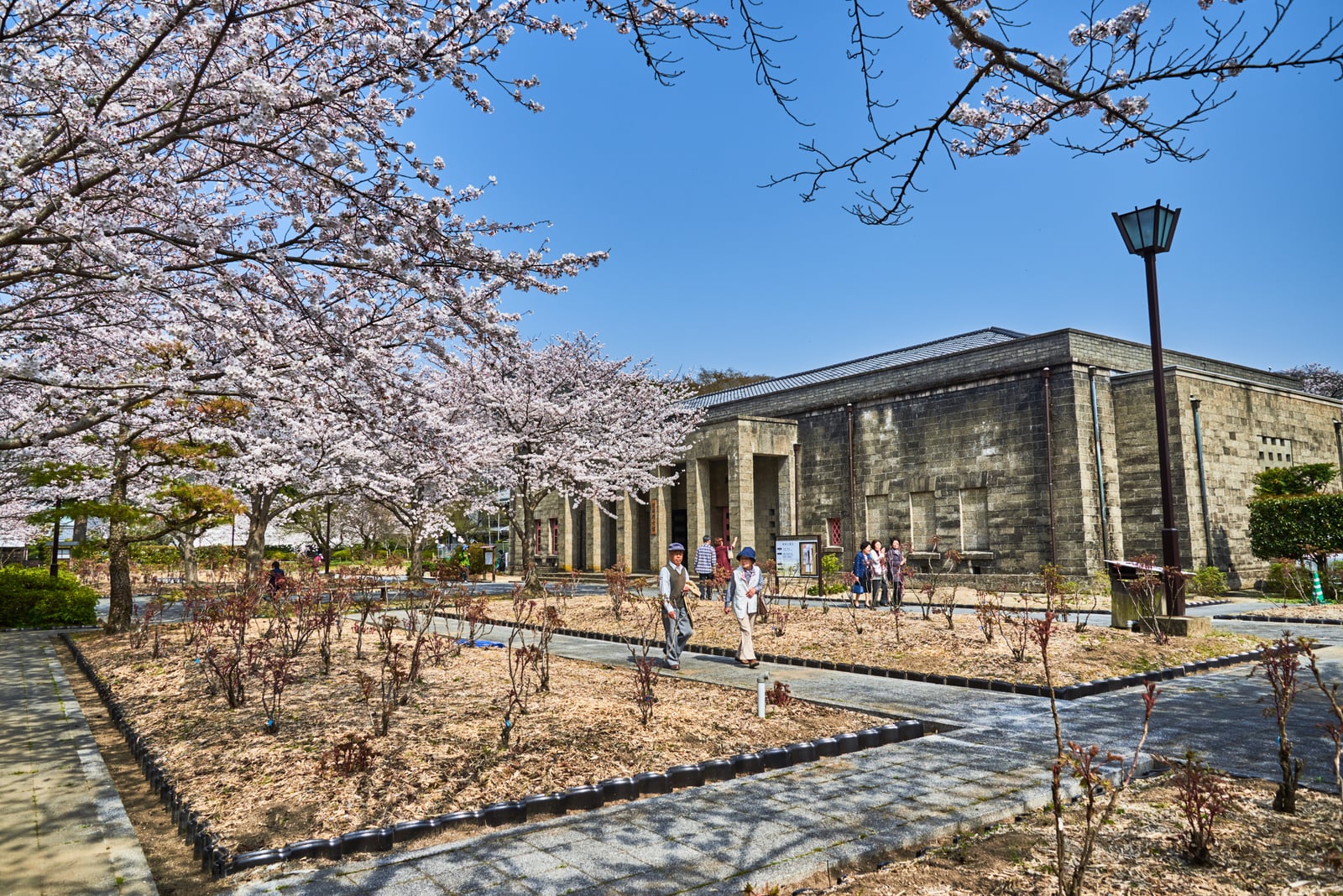 錦帶橋畔的春日櫻花與石造建築｜2018/03 北九州/廣島