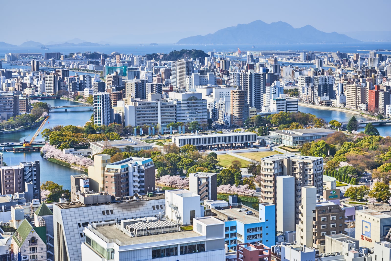 俯瞰春日河畔的城市景致｜2018/03 北九州/廣島
