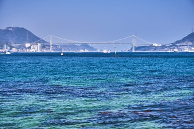 眺望關門大橋的蔚藍海景