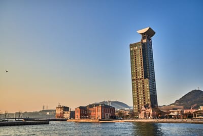 門司港懷舊展望室的傍晚天際線