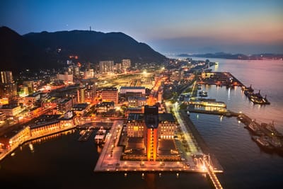 門司港懷舊區的璀璨暮色夜景