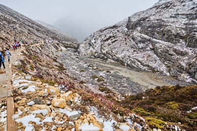 亞丁保護區的雪地健行步道