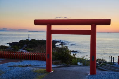 長崎鼻鳥居與夕陽海景｜2018/11 南九州