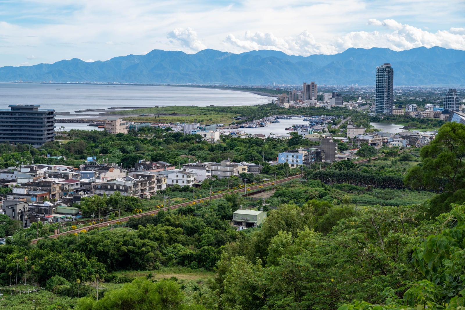 俯瞰頭城海岸線與烏石港景致｜2020/08 宜蘭四日