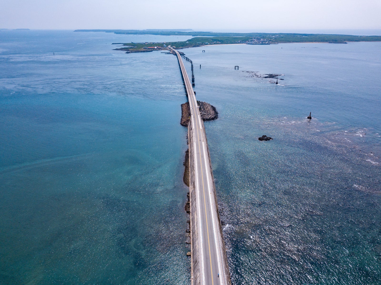 俯瞰跨海大橋與舊四角橋墩遺跡｜2020/09 澎湖四日