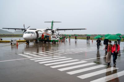 雨中北竿機場的登機時刻｜2021/05 馬祖八日
