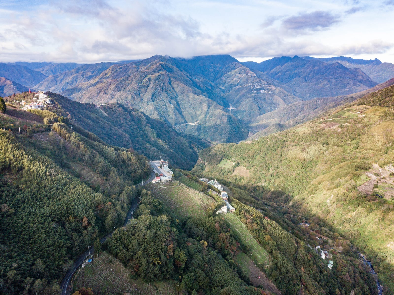 達觀渡假農場山谷群山與清晨光影｜2021/12 大溪拉拉山明池