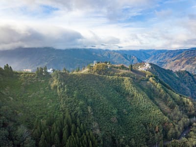 達觀渡假農場山巒雲霧空拍景致