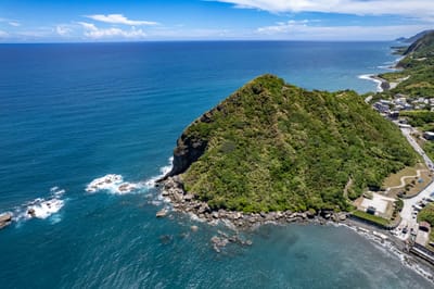 磯崎海濱遊憩區的壯麗岬角空拍
