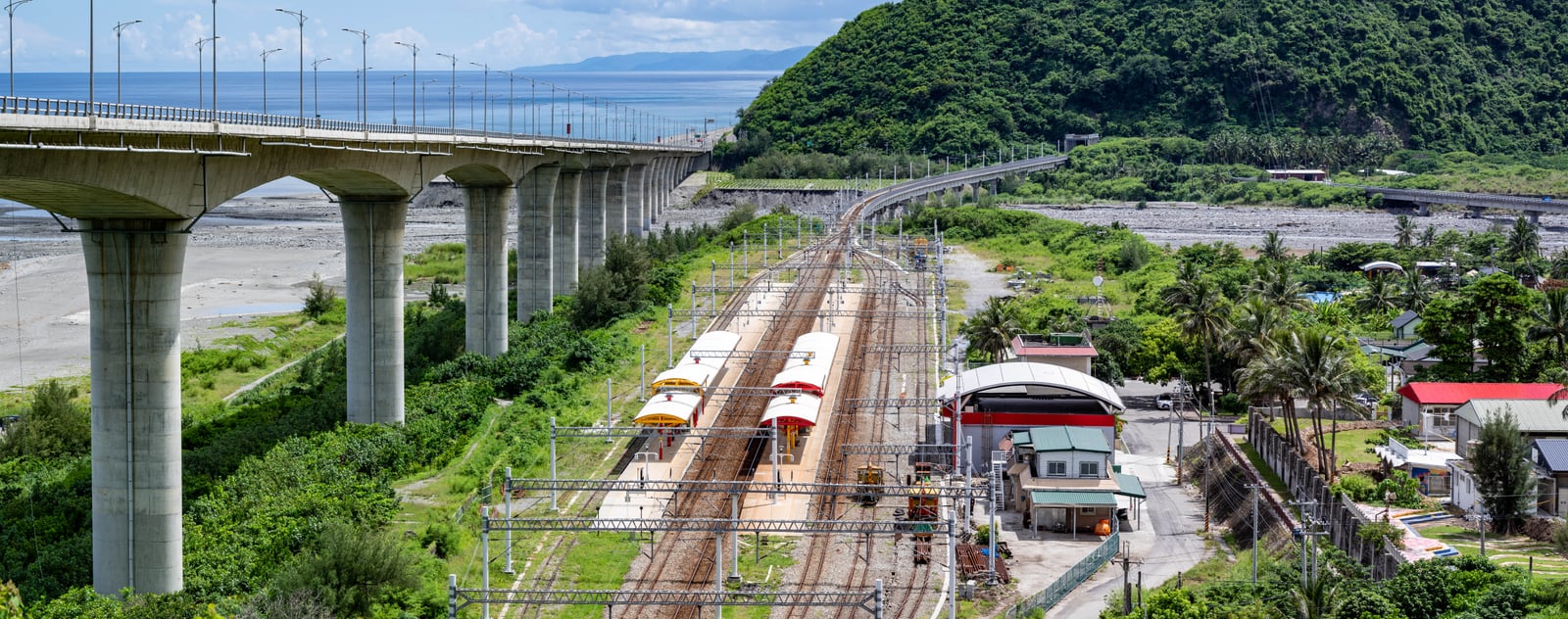 金崙大橋與鐵道並行的海岸風光｜2022-2024 南迴台9線