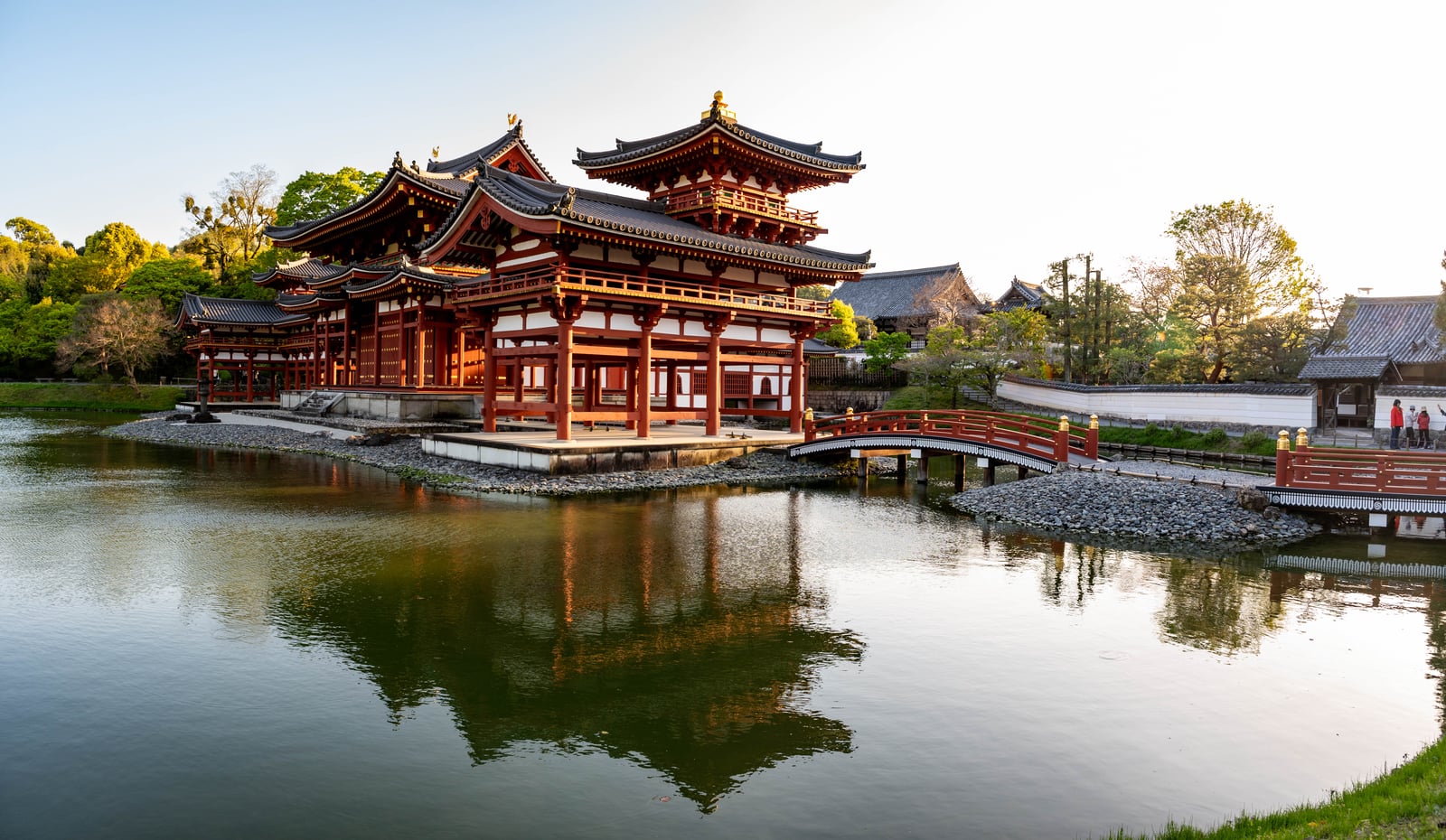 夕陽餘暉下的平等院鳳凰堂｜2023/04 關西賞櫻/環球影城