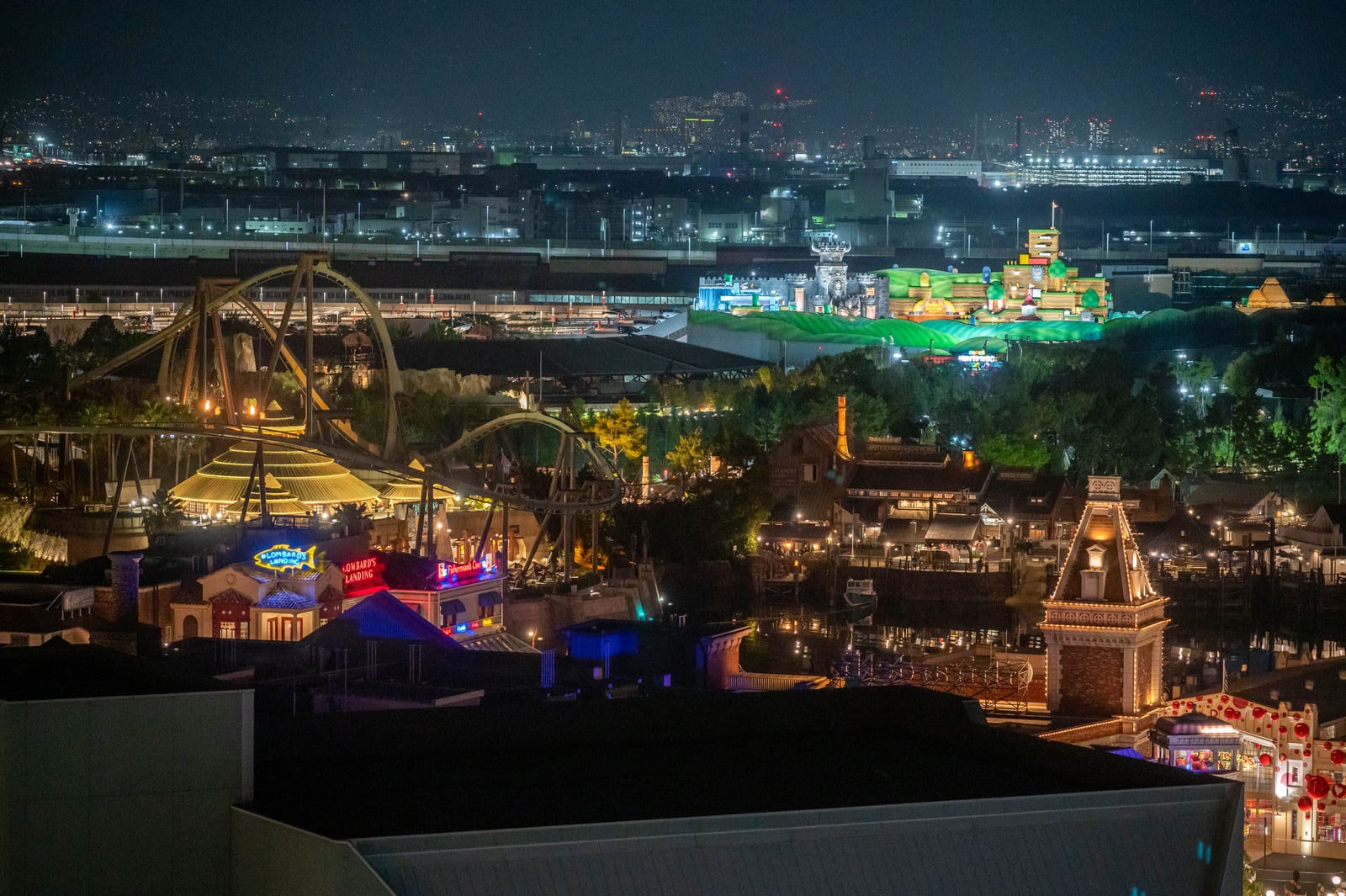 櫻島北公園俯瞰璀璨夜色｜2023/04 關西賞櫻/環球影城