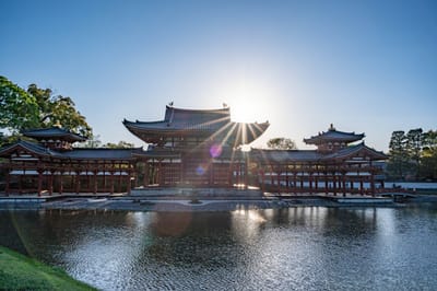 平等院鳳凰堂的夕陽餘暉