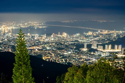 昇恆觀景平臺俯瞰璀璨夜景與跨海大橋｜2025/07 馬來西亞檳城