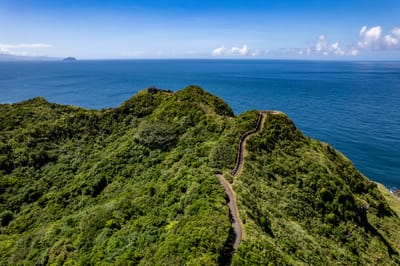 蜿蜒於翠綠山脊的臨海步道